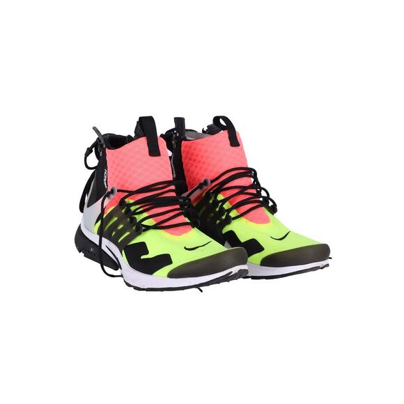 Nike Air Presto x Acronym Sneakers in White/Black Hot Lava Volt Neoprene